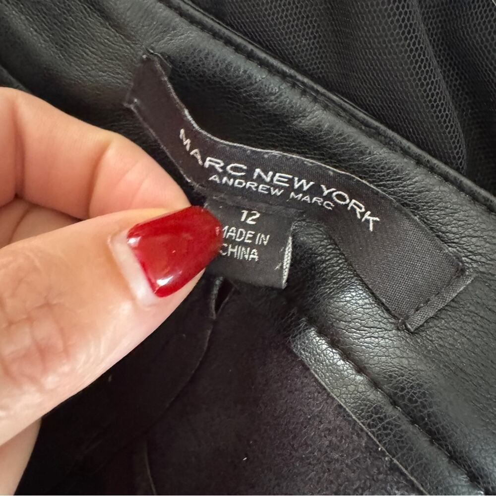 Marc New York by Andrew Marc faux leather boot cut pants, size 12 - Picture 4 of 7